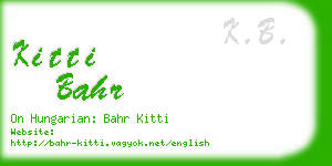 kitti bahr business card